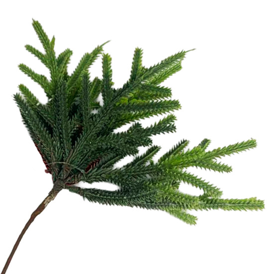 Imagem PICK DECORATIVO DE CIPRESTE VERDE NEVADO EM PLÁSTICO E ARAME 22X15X15CM - GRILLO