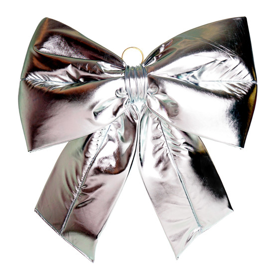 Imagem LAÇO PRONTO DECORATIVO PRATA METALIZADO 45X50CM - CROMUS