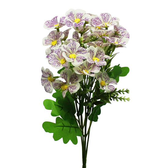 Imagem BUQUÊ DECORATIVO DE AMOR PERFEITO LAVANDA DE PLÁSTICO MOLDÁVEL 30X12CM - GRILLO