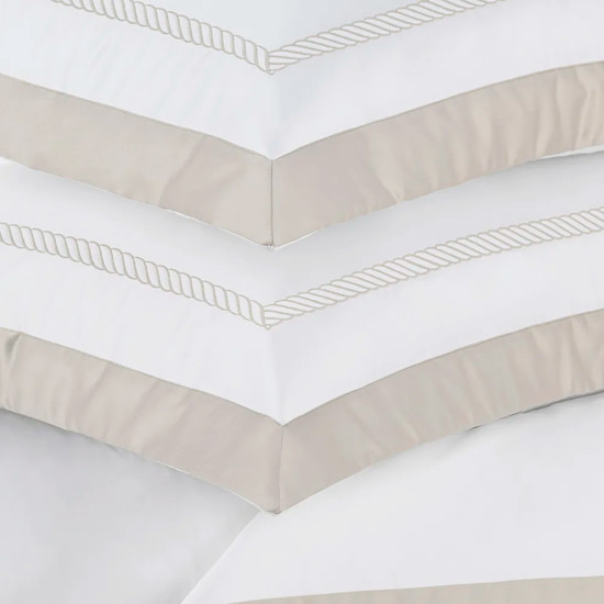 Imagem JOGO DE COLCHA 600 FIOS 100% ALGODÃO EGÍPCIO MONDELLO BRANCO - TRUSSARDI