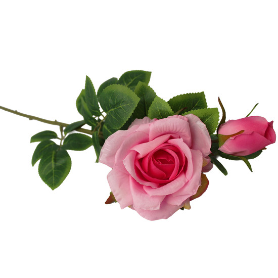 Imagem HASTE DE ROSA DIAMANTE ROSA DECORATIVA DE PLÁSTICO 60X10CM - GRILLO