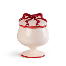 Imagem de POTICHE LAÇO CHARLOTTE CEREJA DE CERÂMICA COM PÉ 19X12CM - CERÂMICA LUIZ SALVADOR - São Lourenco Comercio E Decoracao Eireli