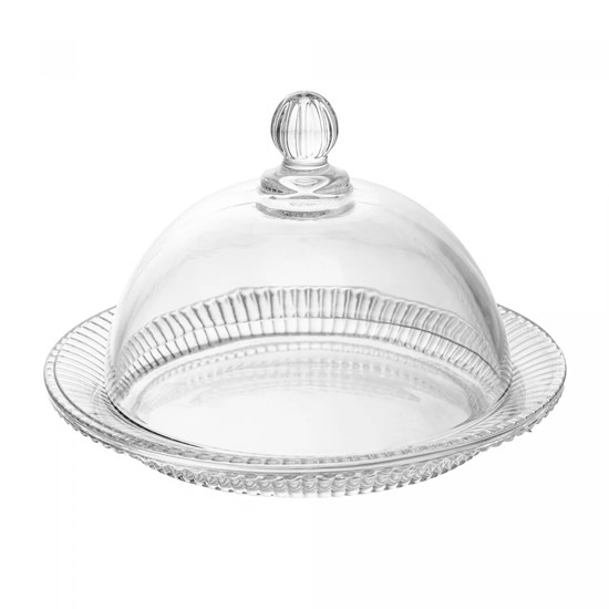 Imagem PRATO PARA DOCE RENAISSANCE DE CRISTAL COM TAMPA 9,5X14,5X14,5CM - LYOR