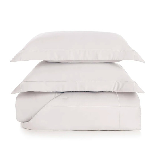 Imagem COLCHA COM PORTA TRAVESSEIROS KING 300 FIOS ALGODÃO BAMBU GIRELLI BRANCO - TRUSSARDI