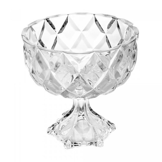 Imagem CENTRO DE MESA DECORATIVO PETIT DELI DIAMOND DE CRISTAL COM PÉ 15X14X14CM - LYOR