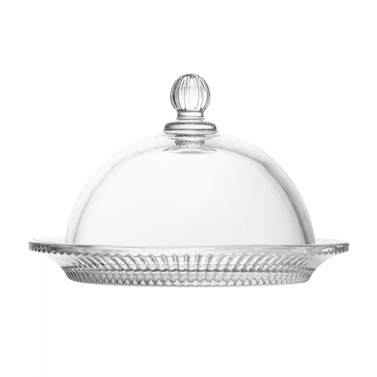 Imagem PRATO PARA DOCE RENAISSANCE DE CRISTAL COM TAMPA 9,5X14,5X14,5CM - LYOR