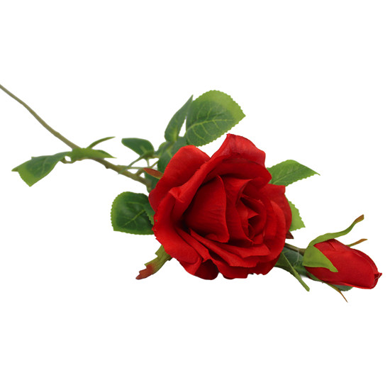 Imagem HASTE DE ROSA VERMELHA DECORATIVA DE PLÁSTICO 60X10CM - GRILLO