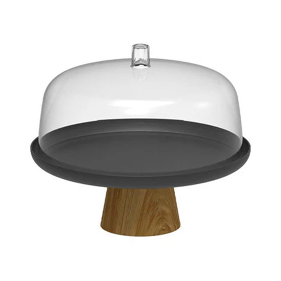 Imagem BOLEIRA PRETA COM CÚPULA E PÉ LINHA LUME 22,5X27,5X27,5CM - OU