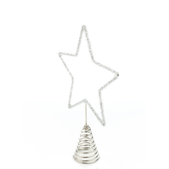 Imagem TOPO DE ÁRVORE ESTRELA COM GLITTER DE PLÁSTCO E METAL 30X20X6CM - CROMUS