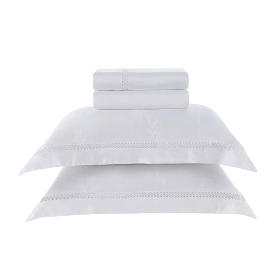Imagem JOGO DE CAMA KING 300 FIOS DE ALGODÃO BAMBU OLIVINE BRANCO - TRUSSARDI