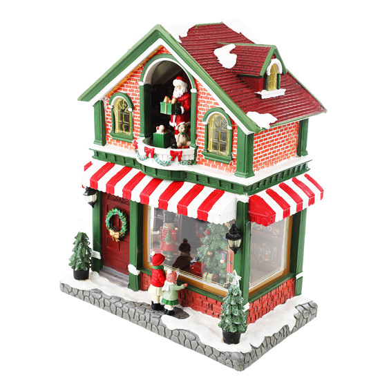 Imagem CASA CENÁRIO NATALINO DECORATIVO COM MÚSICA E LED COLORIDO 40X32X19CM - CROMUS