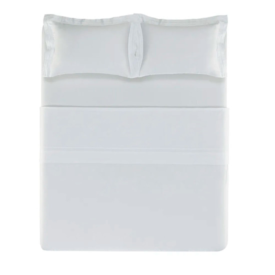 Imagem JOGO DE CAMA KING 400 FIOS ALGODÃO NAXOS BRANCO - TRUSSARDI