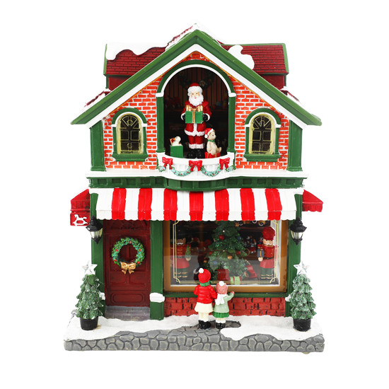 Imagem CASA CENÁRIO NATALINO DECORATIVO COM MÚSICA E LED COLORIDO 40X32X19CM - CROMUS