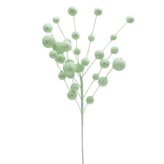 Imagem HASTE NATALINA DECORATIVA VERDE BEBÊ MOLDÁVEL DE PLÁSTICO E METAL 63CM - TOKDACASA