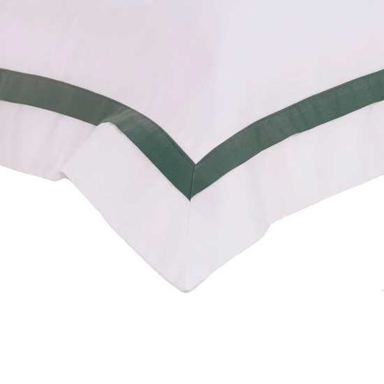 Imagem JOGO DE CAMA QUEEN 300 FIOS DE ALGODÃO VERCELLI BRANCO/FOGLI - TRUSSARDI