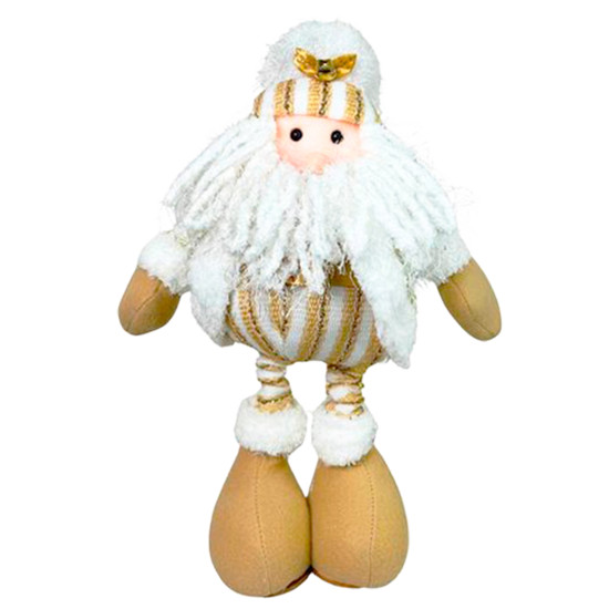 Imagem PAPAI NOEL DECORATIVO TAMANHO AJUSTÁVEL DOURADO E BRANCO 58CM - DINATALE