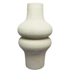 Imagem de VASO DECORATIVO DE CERÂMICA BRANCO 34X18X18CM - LUCATTI - Lucatti Artes E Decoracoes Ltda