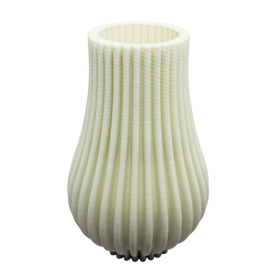 Imagem VASO DECORATIVO BRANCO ESTRIADO DE CERÂMICA 30X18X18CM - LUCATTI
