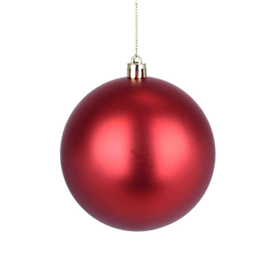Imagem BOLA NATALINA DECORATIVA VERMELHA FOSCA DE PLÁSTICO 10CM - GRILLO