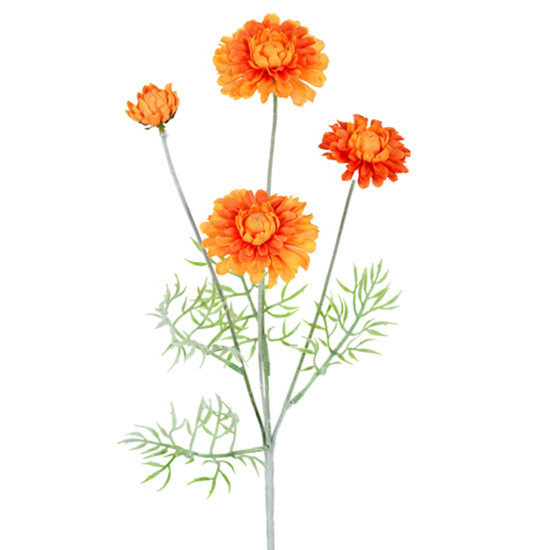 Imagem HASTE DECORATIVA DE ZINNIA LARANJA DE PLÁSTICO MOLDÁVEL 59X15X15CM - GRILLO