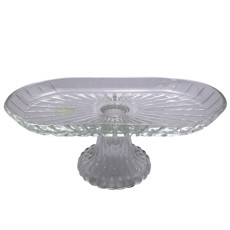 Imagem de CENTRO DE MESA OVAL COM PÉ DECORATIVO DE VIDRO 11X28X14CM - ADELY CRYSTAL - Dayhome Comercial Ltda