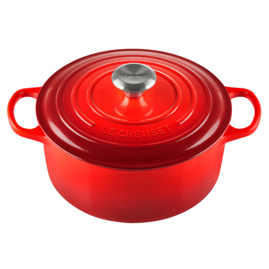 Imagem PANELA REDONDA VERMELHA DE FERRO FUNDIDO COM TAMPA 14X27X22CM - LE CREUSET