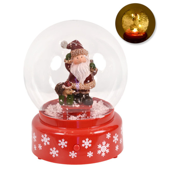 Imagem GLOBO CENÁRIO NATALINO DE LUZ COM MÚSICA EM PLÁSTICO E RESINA 19CM - GRILLO