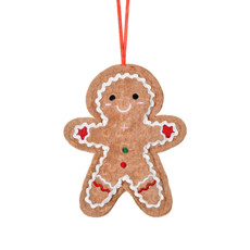 Imagem de GINGERBREAD NATALINO DECORATIVO DE PENDURAR DE POLIÉSTER AVELUDADO 15X12CM - GRILLO - Grillo Ltda