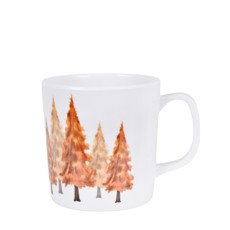 Imagem de CANECA BRANCA PINHEIROS OUTONADOS DE MELAMINA 9X11X8CM - GRILLO - Grillo Ltda