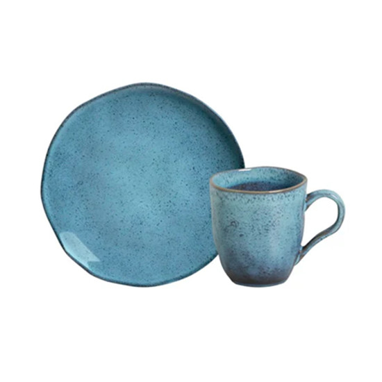 Imagem KIT LANCHE ORGÂNICO 4 PEÇAS EM CERÂMICA STONEWARE BREEZE - PORTO BRASIL