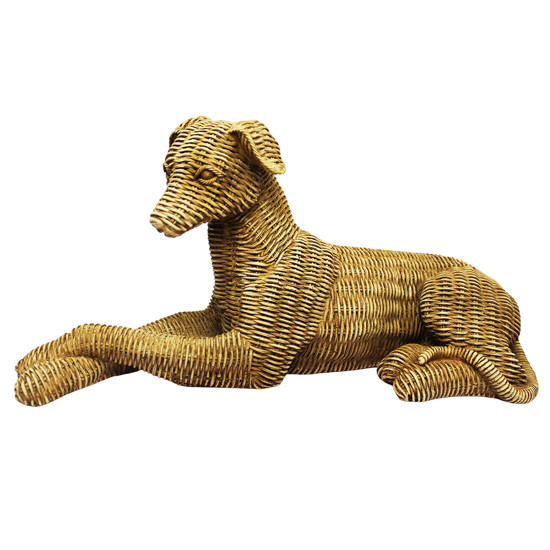 Imagem CACHORRO DECORATIVO TEXTURA PALHA DE RESINA 17X37X12CM - ENTRECASA