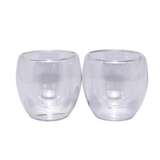 Imagem de CONJUNTO 2 COPOS 90ML PAREDE DUPLA PARA CAFÉ DE VIDRO BOROSSILICATO 7X6CM - LEHAVÍ - Lehavi Comercio Importacao E Exportacao Ltda