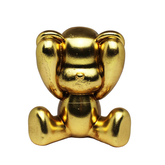 Imagem URSO DECORATIVO DE RESINA DOURADA 18X17X14CM - ENTRECASA