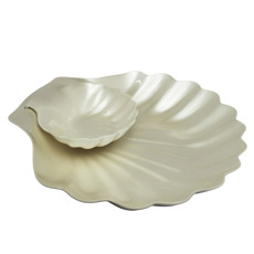 Imagem de CONJUNTO 2 PETISQUEIRAS FORMATO CONCHA BRANCA PEROLADA DE MELAMINA - ENTRECASA - Inverno Verao Comercio De Modas E Decoracao Eireli