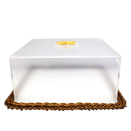 Imagem BOLEIRA QUADRADA DE ACRÍLICO COM BASE DE FIBRA SINTÉTICA 13X32X32CM - ENTRECASA