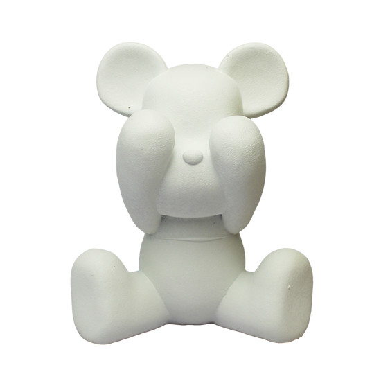 Imagem ESCULTURA DECORATIVA URSO BRANCO DE RESINA 19X17X11CM - ENTRECASA