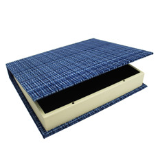 Imagem de CAIXA LIVRO DECORATIVA DE MDF TEXTURIZADO AZUL 4X26,5X21CM - ENTRECASA - Inverno Verao Comercio De Modas E Decoracao Eireli