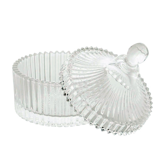 Imagem POTICHE DE CRISTAL COM TAMPA CARROSSEL 6,5CM X 9CM - LYOR