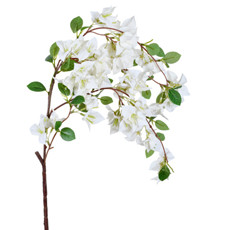 Imagem de HASTE DECORATIVA DE BOUGAINVILLE CREME DE PLÁSTICO MOLDÁVEL 95X20X30CM - GRILLO - Grillo Ltda