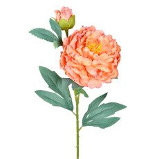 Imagem de HASTE DECORATIVA DE PEÔNIA LARANJA DE PLÁSTICO MOLDÁVEL 66X15X16CM - GRILLO - Grillo Ltda