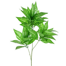 Imagem de HASTE DECORATIVA DE FOLHAS VERDE COM 3 GALHOS DE PLÁSTICO MOLDÁVEL 93X30X20CM - GRILLO - Grillo Ltda