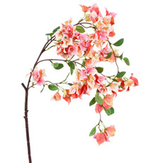 Imagem de HASTE DECORATIVA DE BOUGAINVILLE SALMÃO DE PLÁSTICO MOLDÁVEL 95X20X30CM - GRILLO - Grillo Ltda