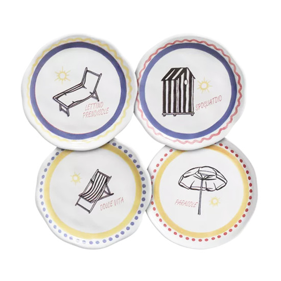 Imagem CONJUNTO 4 PRATOS PARA S0BREMESA SUMMER DE CERÂMICA 2X20,5X20,5CM - SCALLA CERÂMICA