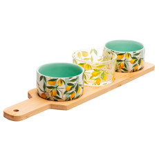 Imagem de CONJUNTO SICILIANO 4 PEÇAS PARA SERVIR 10,5X40X6CM BAMBU - LYOR - Coliseu Presentes Ltda