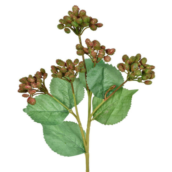 Imagem HASTE DECORATIVA DE MAMONA VERDE DE PLÁSTICO MOLDÁVEL 53X17X16CM - GRILLO