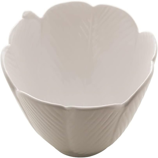 Imagem CENTRO DE MESA DE CERÂMICA BANANA LEAF BRANCO 13X7CM 