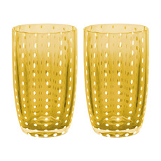 Imagem de CONJUNTO 2 COPOS ALTOS DE VIDRO ORQUÍDEA ÂMBAR 500ML - WOLFF - Rojemac Impotacao E Exportacao Ltda