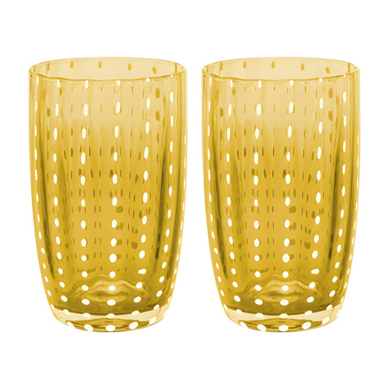 Imagem CONJUNTO 2 COPOS ALTOS DE VIDRO ORQUÍDEA ÂMBAR 500ML - WOLFF