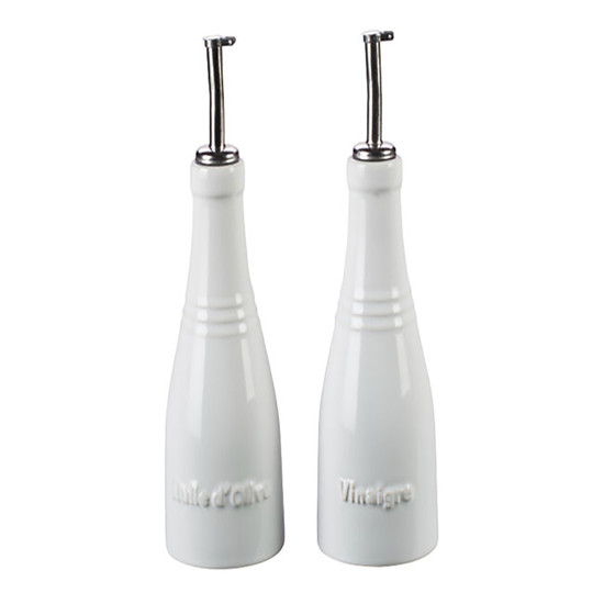 Imagem SET WHITE AZEITE & VINAGRE 240ML CLÁSSICO DE CERÂMICA 17X7X7CM - LE CREUSET