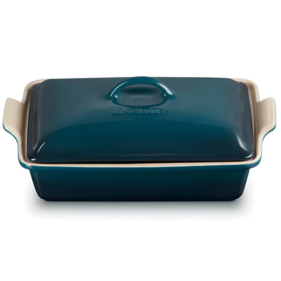 Imagem TRAVESSA HERITAGE AGAVE RETANGULAR DE CERÂMICA 3,8L COM TAMPA - LE CREUSET